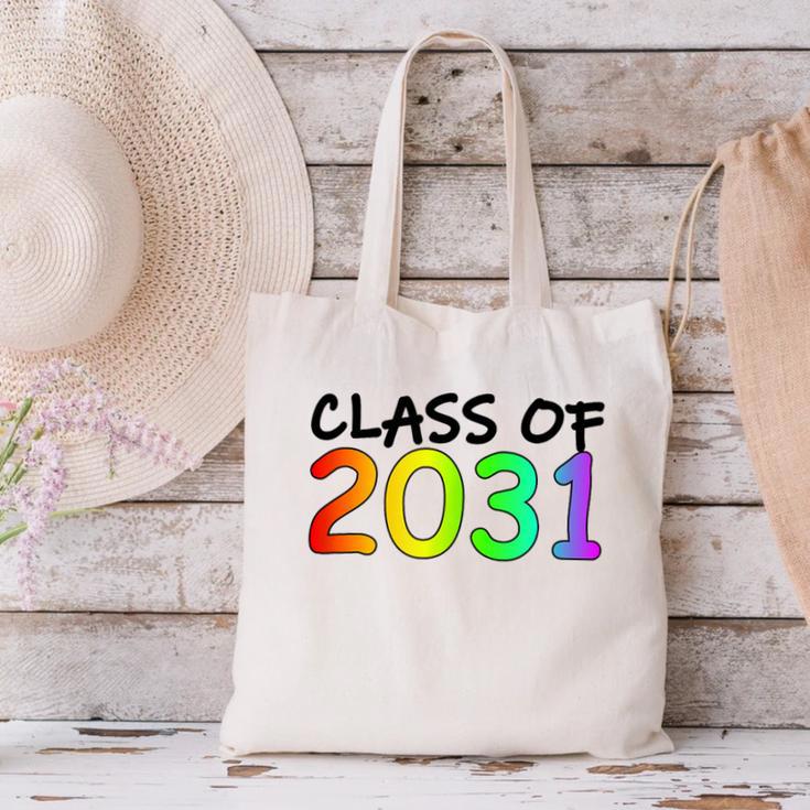 Class Of 2031 Pre-K -12th Grade Hand Prints Space Graduation Canvas Tote Bag