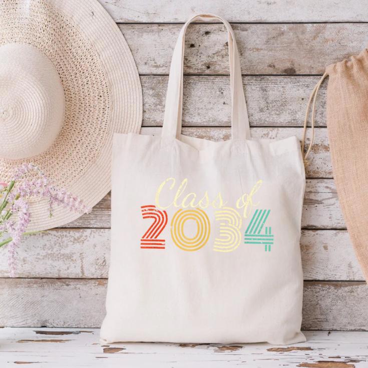 Class Of 2034 Senior Graduate 2034 Graduation Canvas Tote Bag