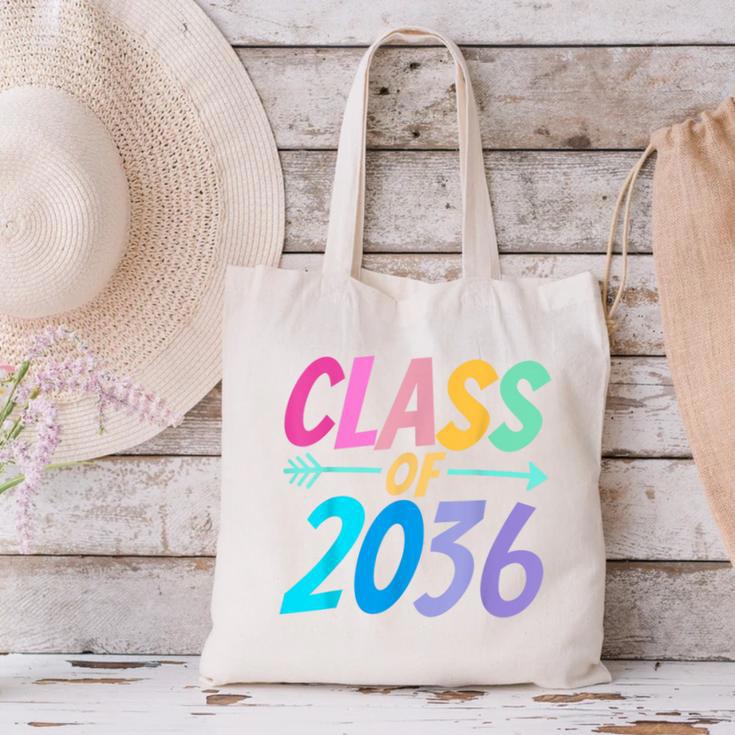 Class Of 2036 First Day Kindergarten Grow With Me Graduation Canvas Tote Bag