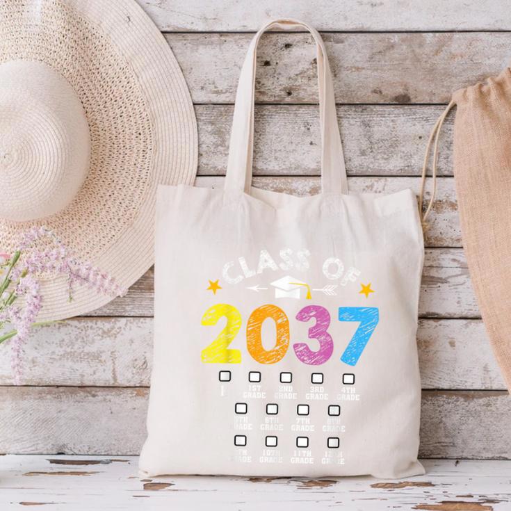 Class Of 2037 Grow With Me Checklist Graduation Canvas Tote Bag