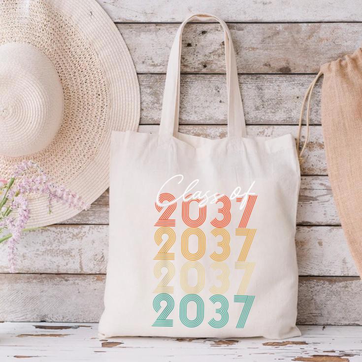 Class Of 2037 Vintage Kindergarten To Graduation Canvas Tote Bag