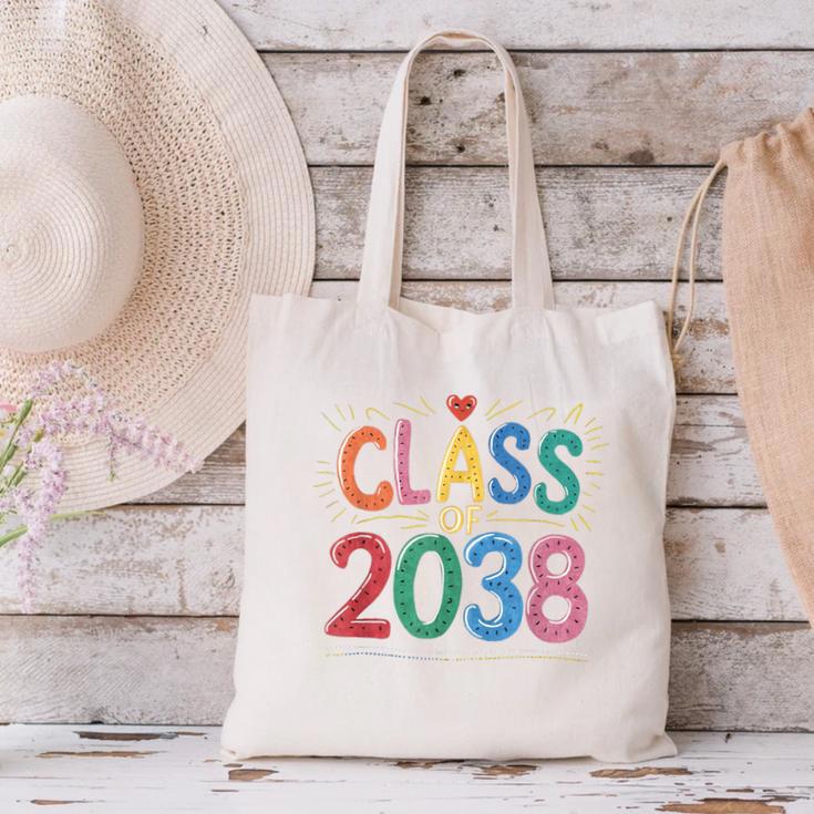 Class Of 2038 Pre K Graduate Preschool Graduation Canvas Tote Bag