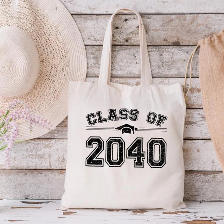 Class Of 2040 Grow With Me Graduation First Day Of School Canvas Tote Bag