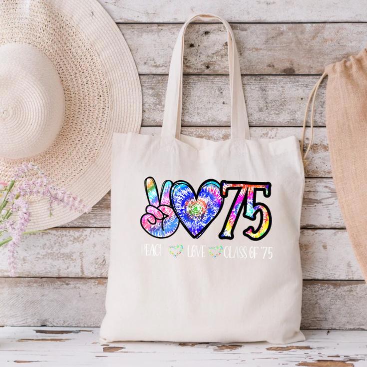 Class Of 75 1975 50th Class Reunion Tie Dye Graduation Items Canvas Tote Bag