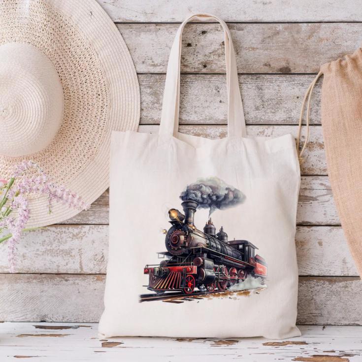 Classic Steam Train Enthusiasts Nostalgia For Train Lovers Canvas Tote Bag