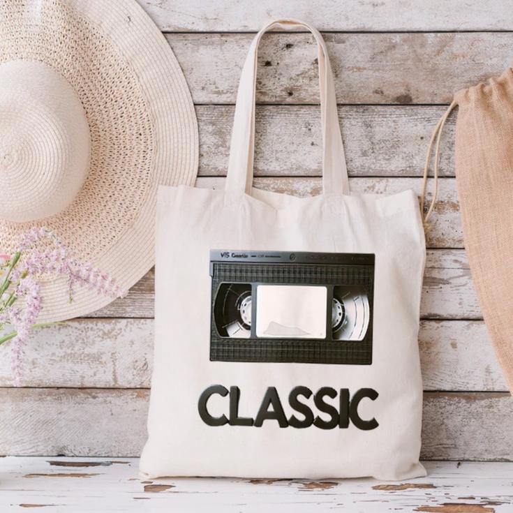 Classic VHS Tape Nostalgia Retro Canvas Tote Bag