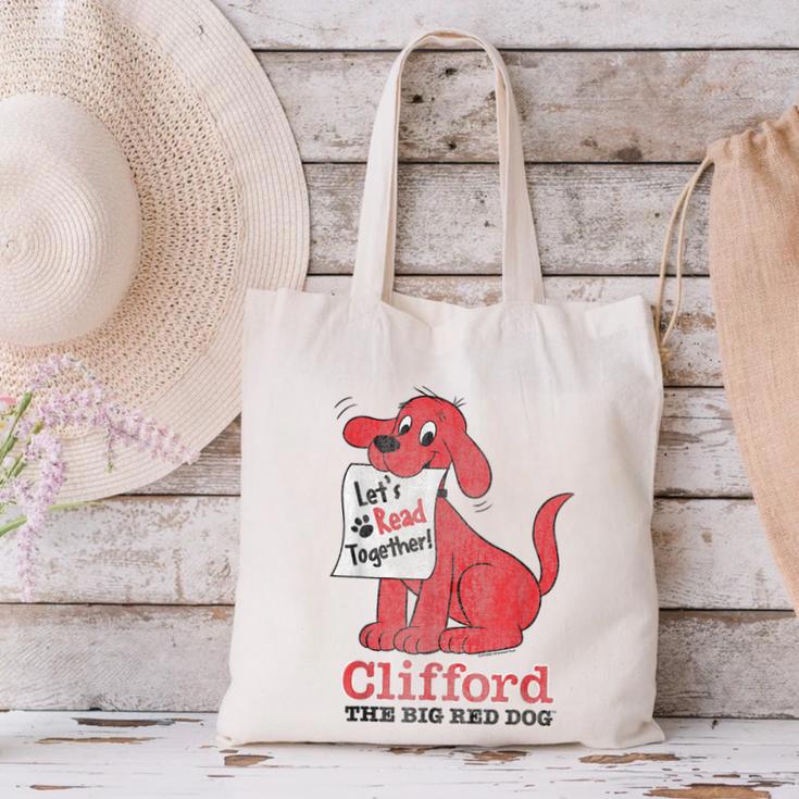 Clifford The Big Red Dog Let's Read Together Vintage Book Canvas Tote Bag Clifford The Big Red Dog Let's Read Together Vintage Book Canvas Tote Bag