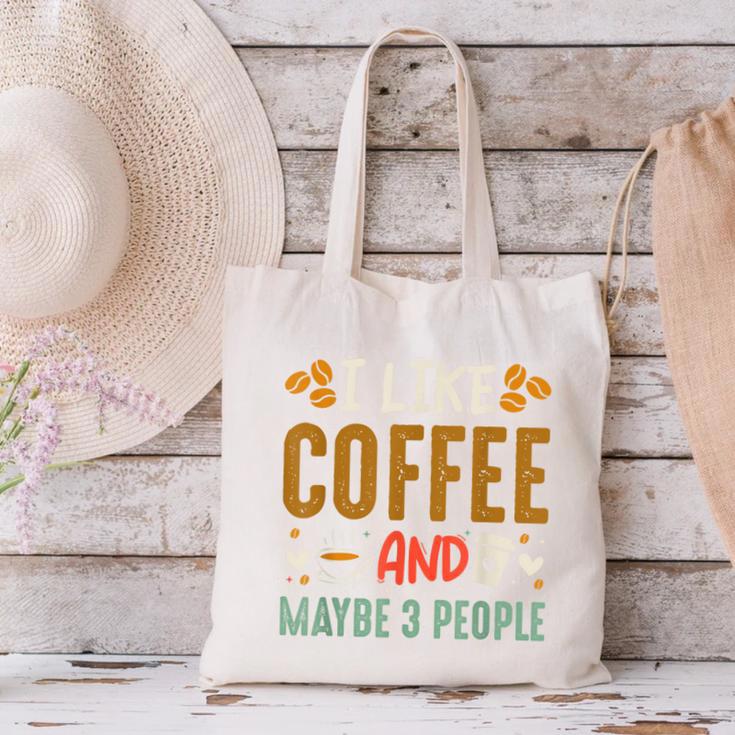 Coffee & Introvert Humor Tee Quote Cute Font Canvas Tote Bag Coffee & Introvert Humor Tee Quote Cute Font Canvas Tote Bag