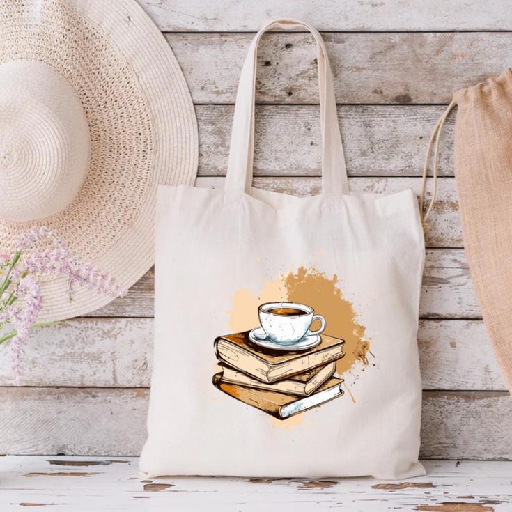 Coffee And Books Adult Books Lover Reading Canvas Tote Bag