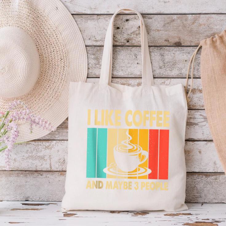 I Like Coffee And Maybe 3 People Introvert Anti-Social Canvas Tote Bag