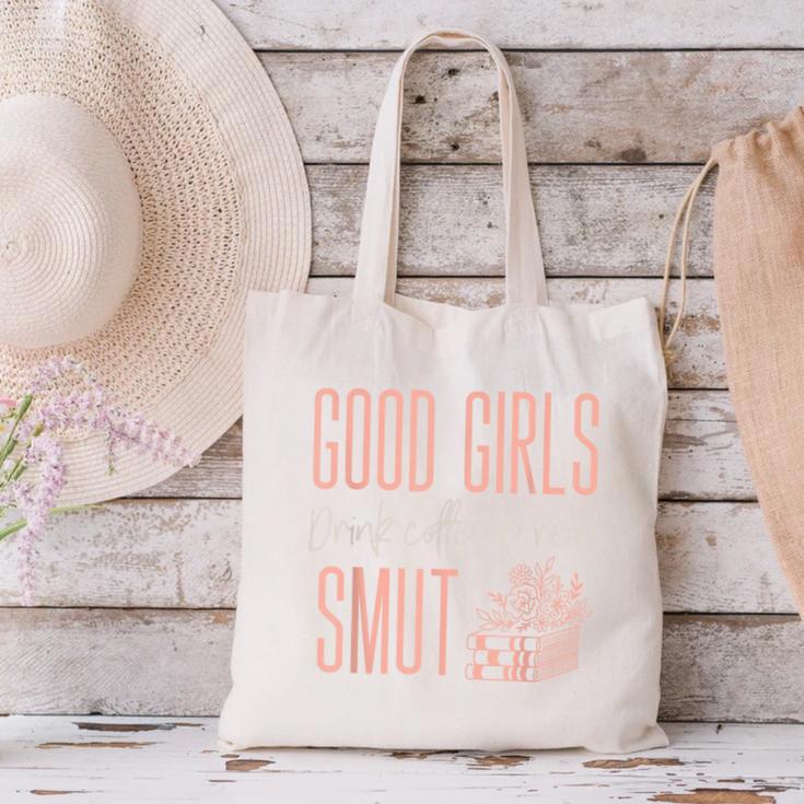 Coffee And Smut Good Girls Read Smutty Book Merch For Women Canvas Tote Bag
