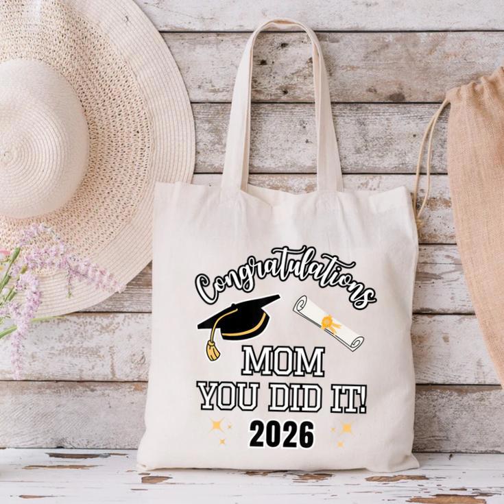 Congratulations Mom You Did It Mom Graduation 2026 Canvas Tote Bag