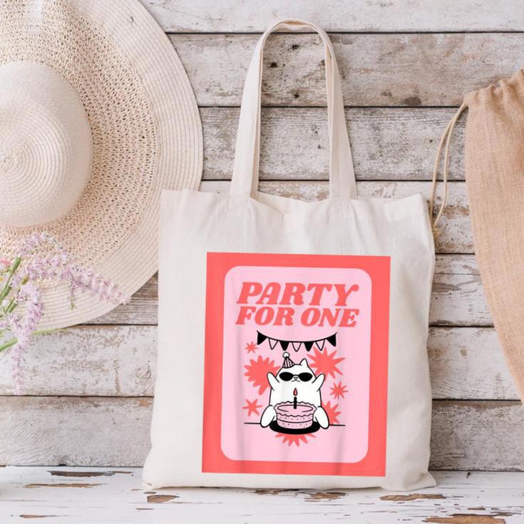Cool Fun Cute Party Introvert Cat Character Canvas Tote Bag Cool Fun Cute Party Introvert Cat Character Canvas Tote Bag