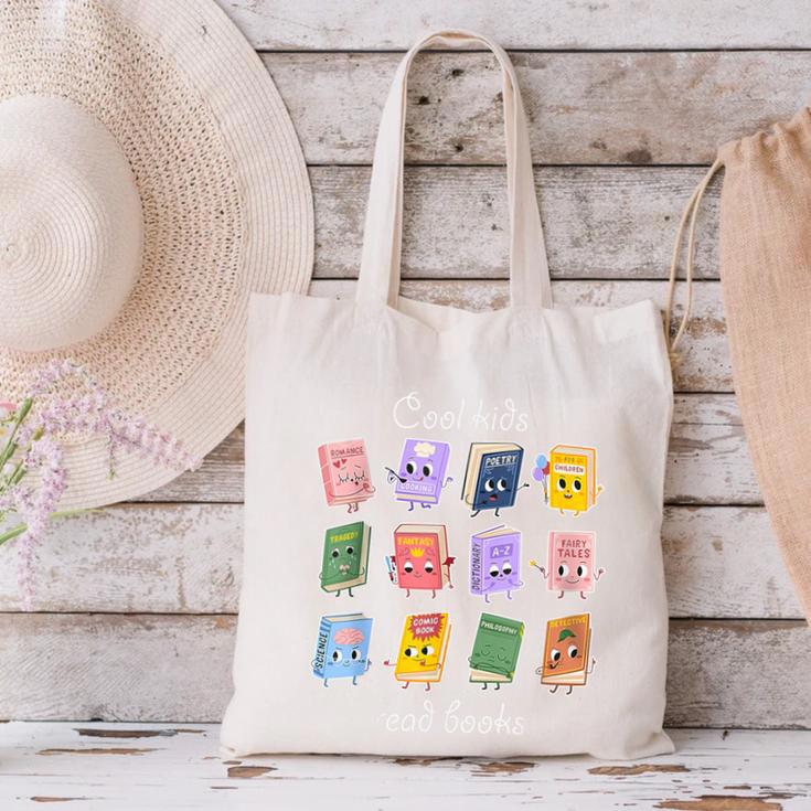 Cool Kids Read Books School Librarian Reading Teacher Canvas Tote Bag