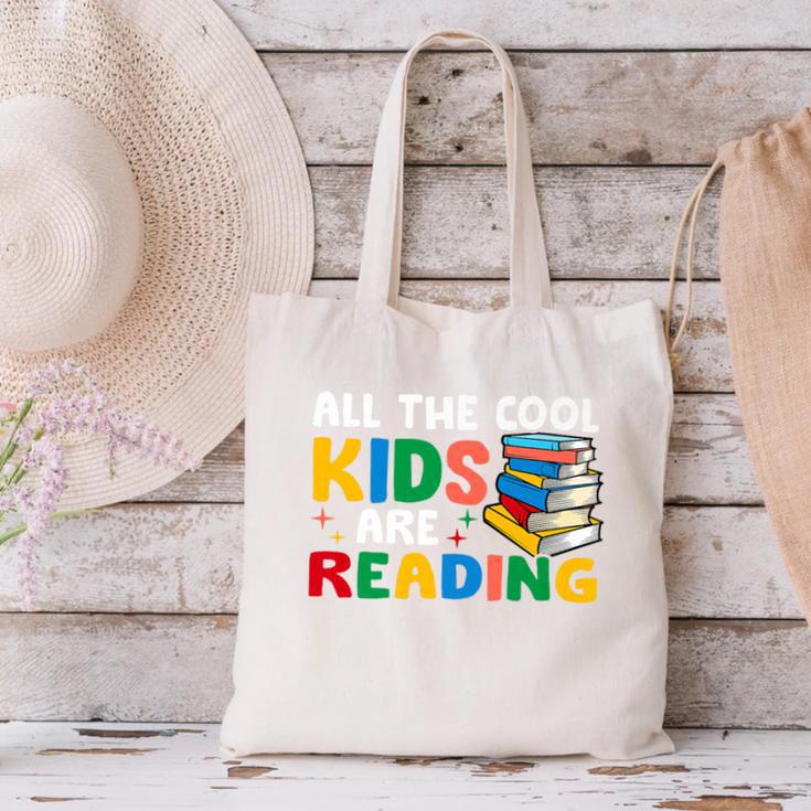 All The-Cool Kids Are Reading Teacher Book Lover Librarian Premium Canvas Tote Bag