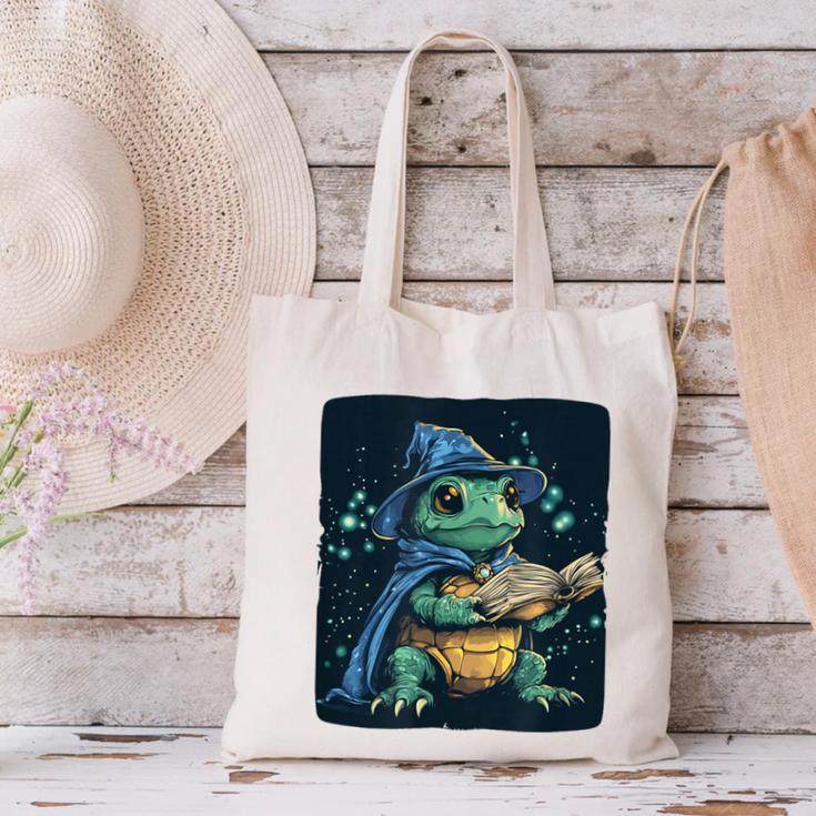 Cool Magical Book With Wizard Turtle For Adults And Kids Canvas Tote Bag