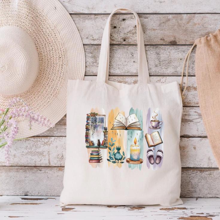 Coquette Bookworm Reading Enthusiast Book Lover Book Canvas Tote Bag