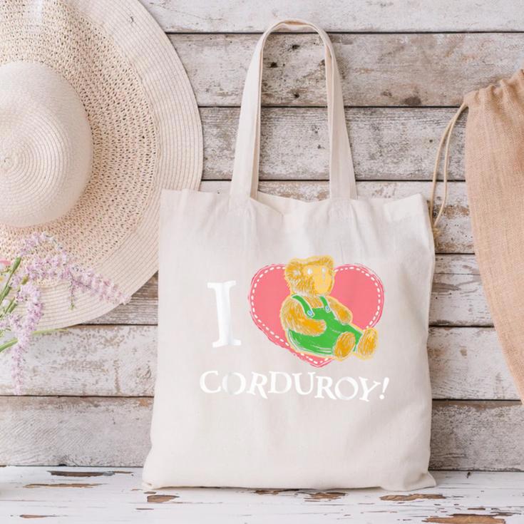 Corduroy I Heart Corduroy Teddy Bear Retro Children's Book Canvas Tote Bag Corduroy I Heart Corduroy Teddy Bear Retro Children's Book Canvas Tote Bag