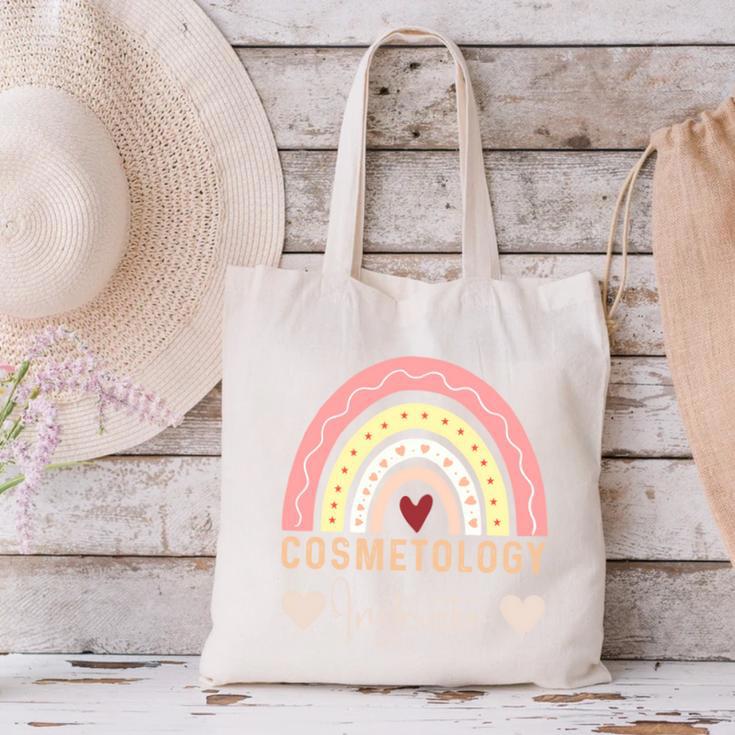 Cosmetology Instructor Cosmetologist Graduation Rainbow Canvas Tote Bag