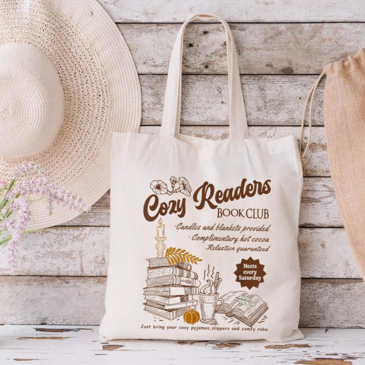 Cozy Girl Book Club Cozy Readers Book Club Canvas Tote Bag Cozy Girl Book Club Cozy Readers Book Club Canvas Tote Bag