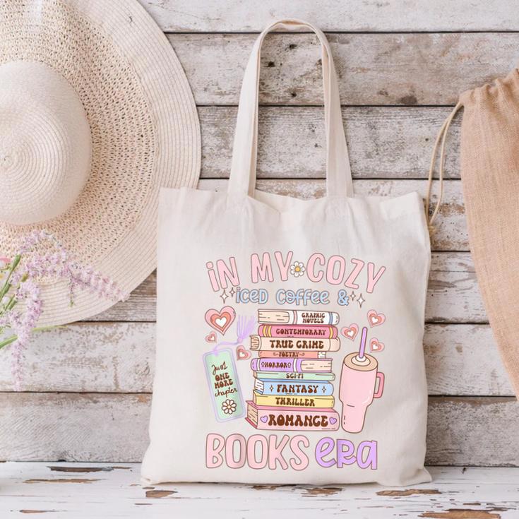 In My Cozy Iced Coffee And Books Era Canvas Tote Bag