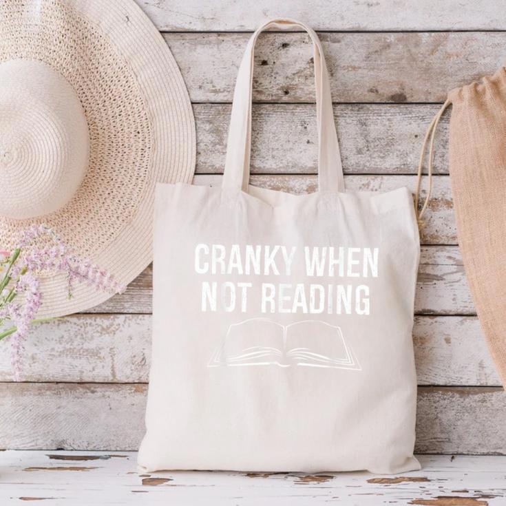 Cranky When Not Reading Book Lover Canvas Tote Bag Cranky When Not Reading Book Lover Canvas Tote Bag