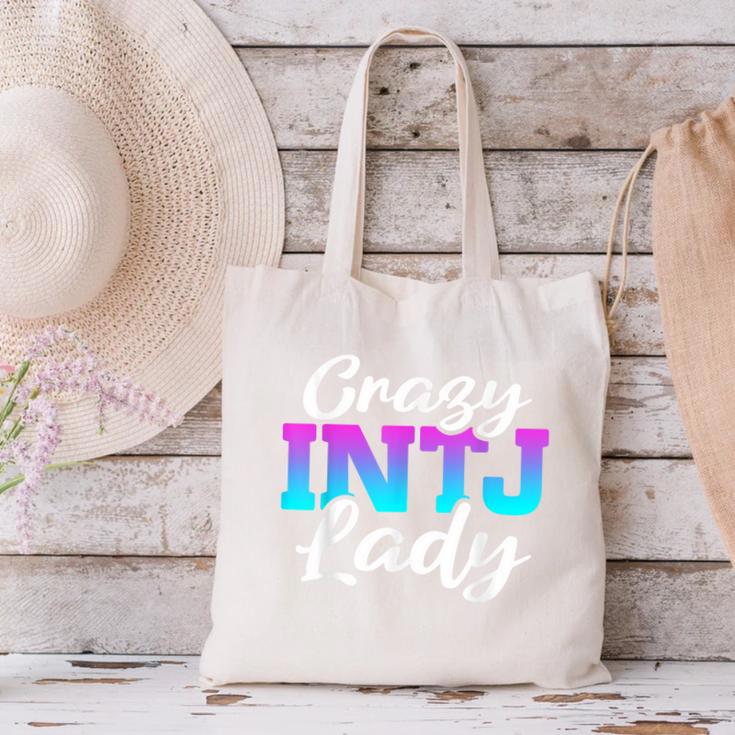 Crazy INTJ Lady Introvert Personality Canvas Tote Bag Crazy INTJ Lady Introvert Personality Canvas Tote Bag