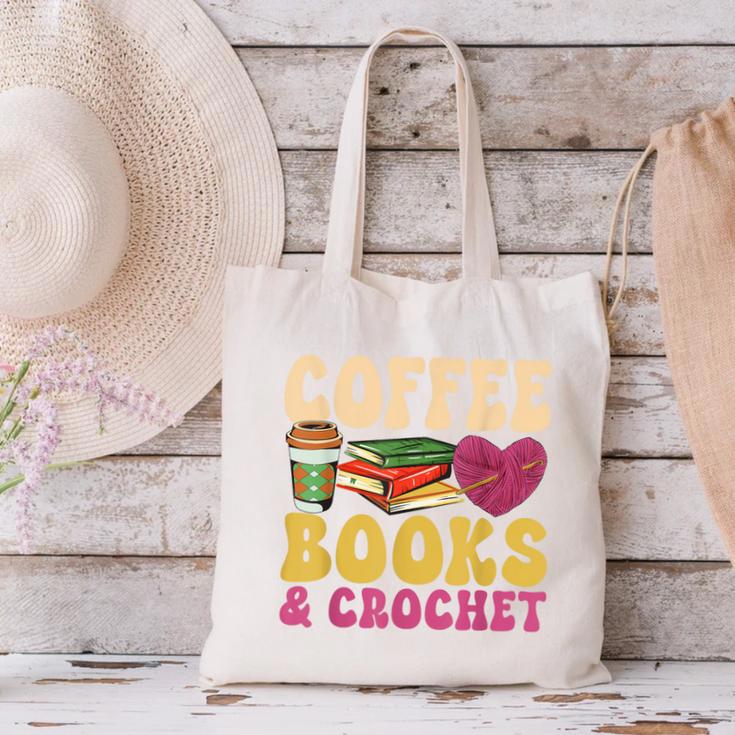 Crochet Coffee Reading Books Crocheter Crocheting Canvas Tote Bag Crochet Coffee Reading Books Crocheter Crocheting Canvas Tote Bag
