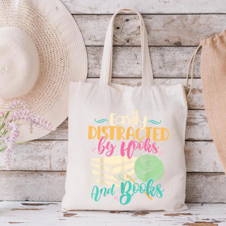 Crochet And Reading Crocheter Bookish Crocheting Book Lover Canvas Tote Bag