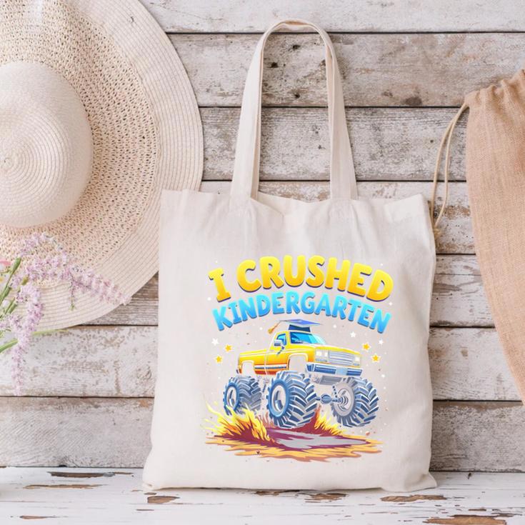 I Crushed Kindergarten Monster Truck Graduation Boys Kids Canvas Tote Bag