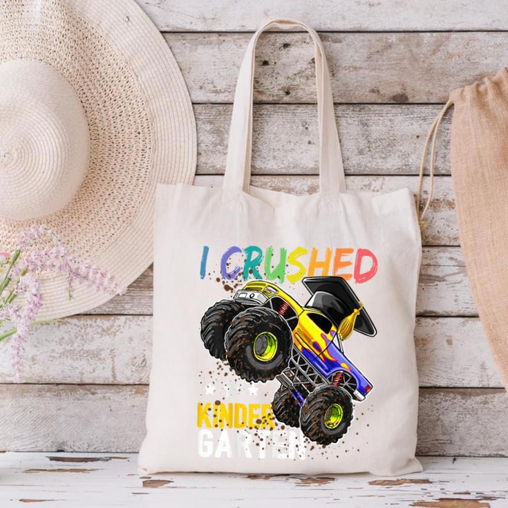 I Crushed Kindergarten Monster Truck Graduation Boys Small Canvas Tote Bag