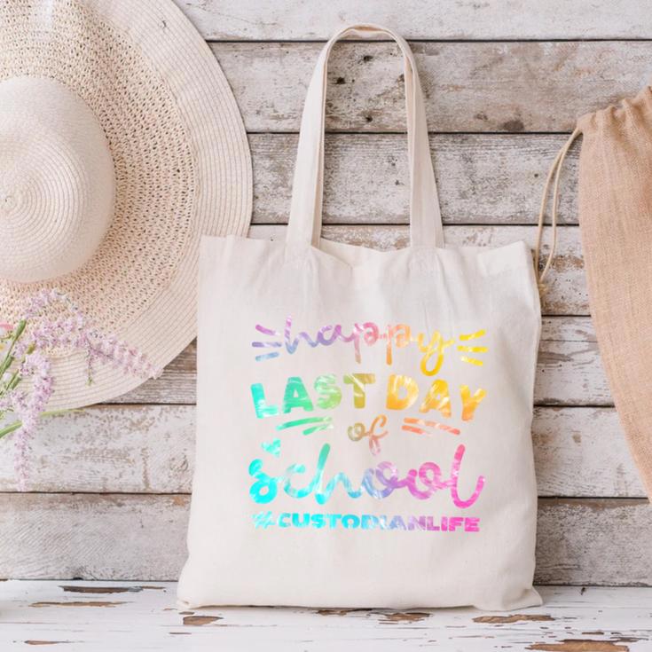 Custodian Life Graduation Day Last Day Of School Tie Dye Canvas Tote Bag