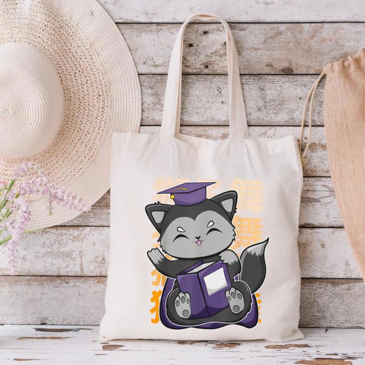 Cute Anime Fox Graduate Of A Class For Graduation Canvas Tote Bag