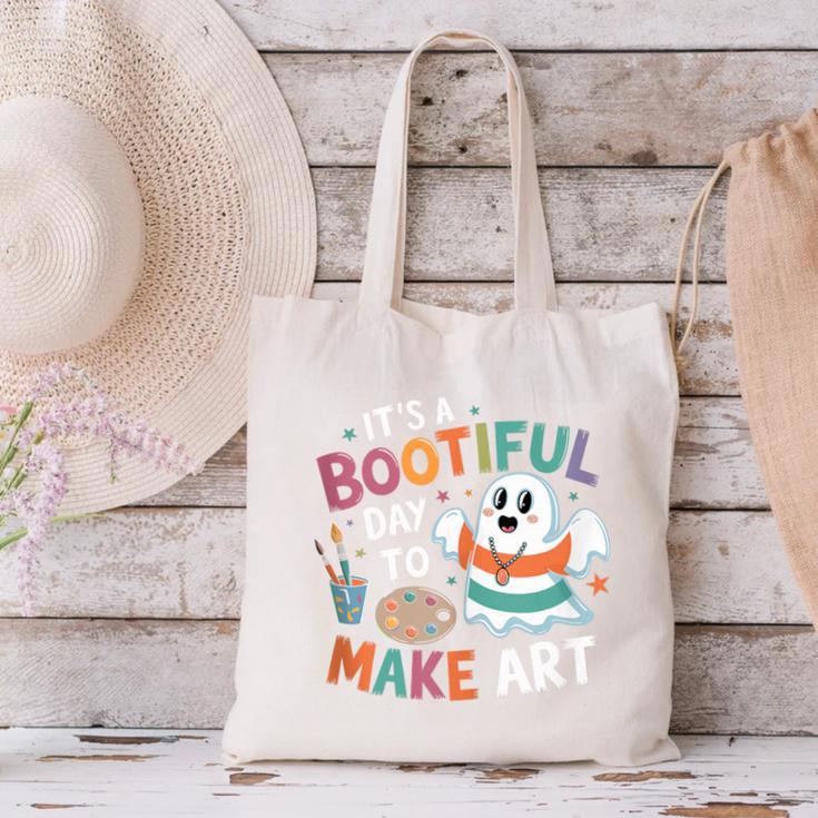 Cute Ghost Book Halloween Spooky Boo School Art Teacher Canvas Tote Bag