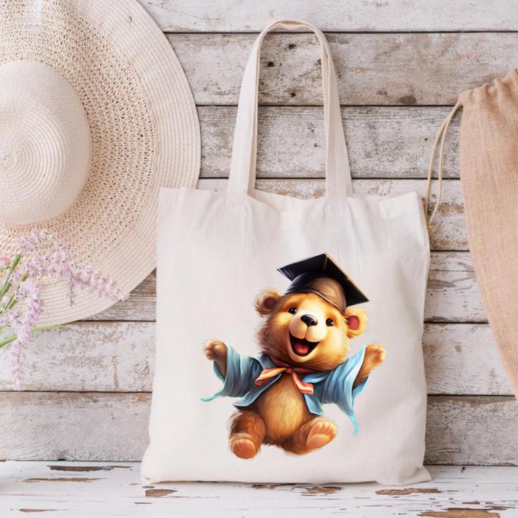 Cute Graduation Bear To Celebrate Your Graduate Canvas Tote Bag