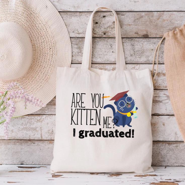 Cute Graduation Cat Masters High School T-Shirt For Men Women Kids Canvas Tote Bag