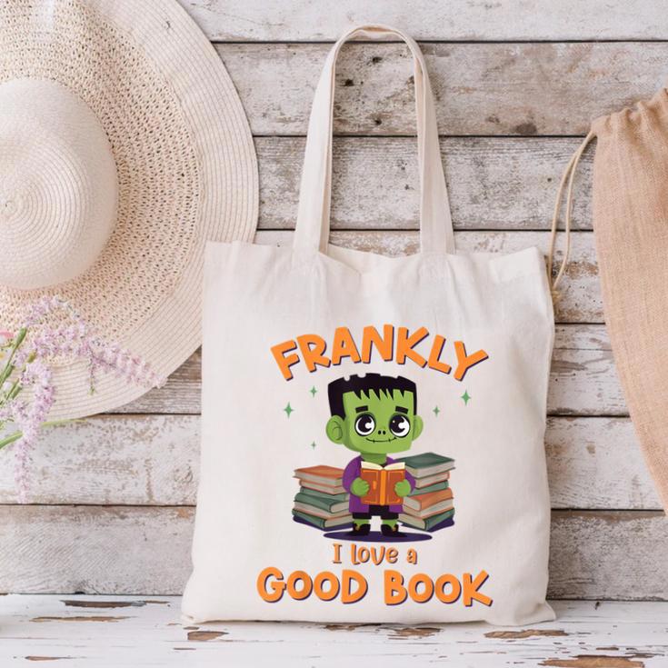 Cute Halloween Teacher Librarian Frankenstein Reading Books Canvas Tote Bag