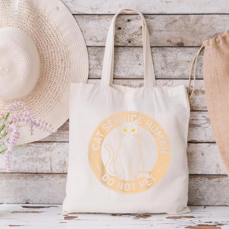 Cute Introvert Cat Service Human Do Not Pet Cat Joke Canvas Tote Bag Cute Introvert Cat Service Human Do Not Pet Cat Joke Canvas Tote Bag