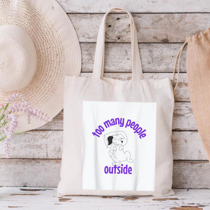 Cute Puppy With a Quote For Introverts Canvas Tote Bag