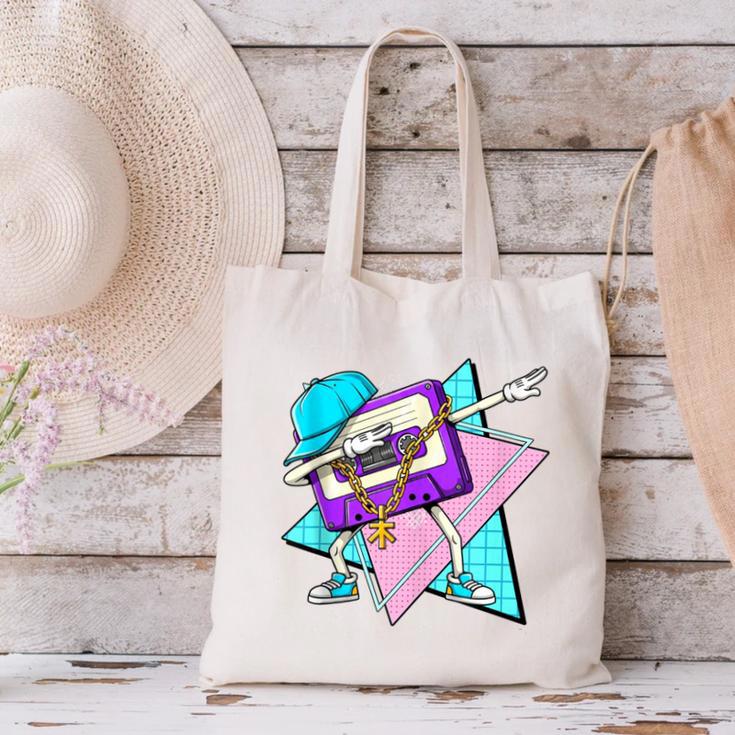 Dabbing Cassette Tape 70s 80s 80s Outfit Nostalgia Canvas Tote Bag