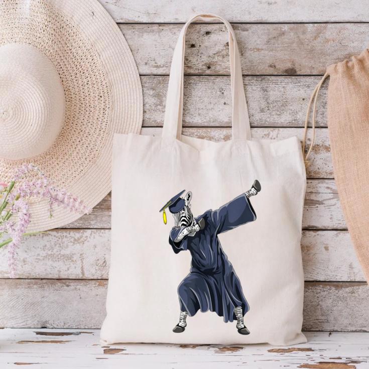 Dabbing Graduate Zebra Team Mascot Graduation Senior Shirt Canvas Tote Bag