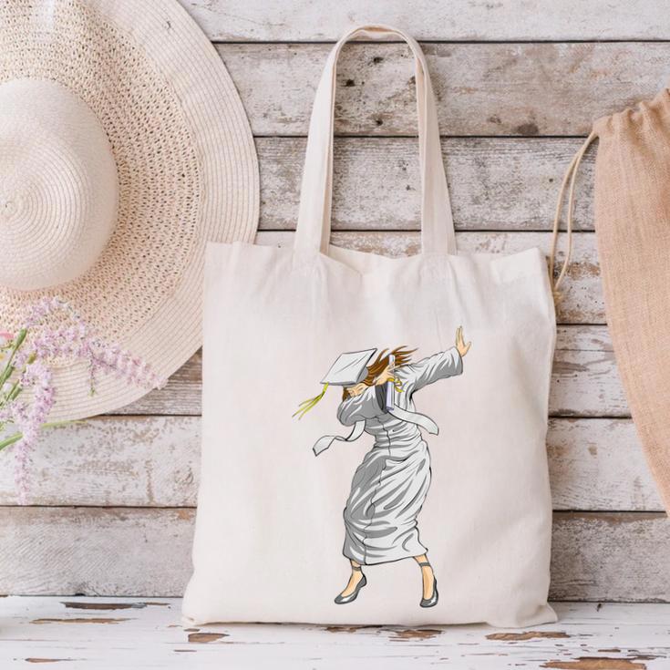 Dabbing Graduation Class Of 2025 Woman Graduation Canvas Tote Bag