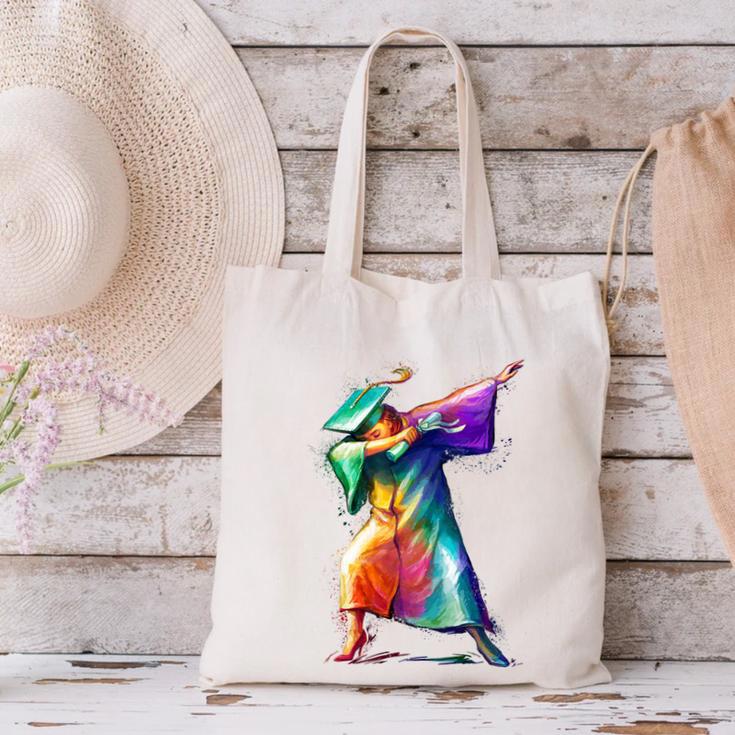 Dabbing Graduation Women Canvas Tote Bag