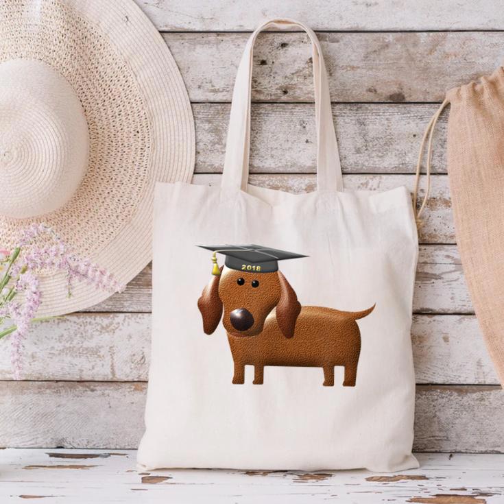 Dachshund Graduation 2018 Dog Graduation Shirt For Men Women Kids Canvas Tote Bag