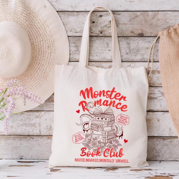 Dark Romance Reader Reading Monster Romance Book Club Canvas Tote Bag