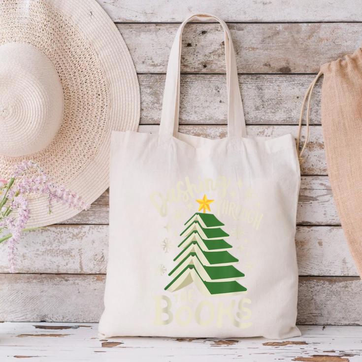 Dashing Through The Books Christmas Book Lovers Men Women Canvas Tote Bag