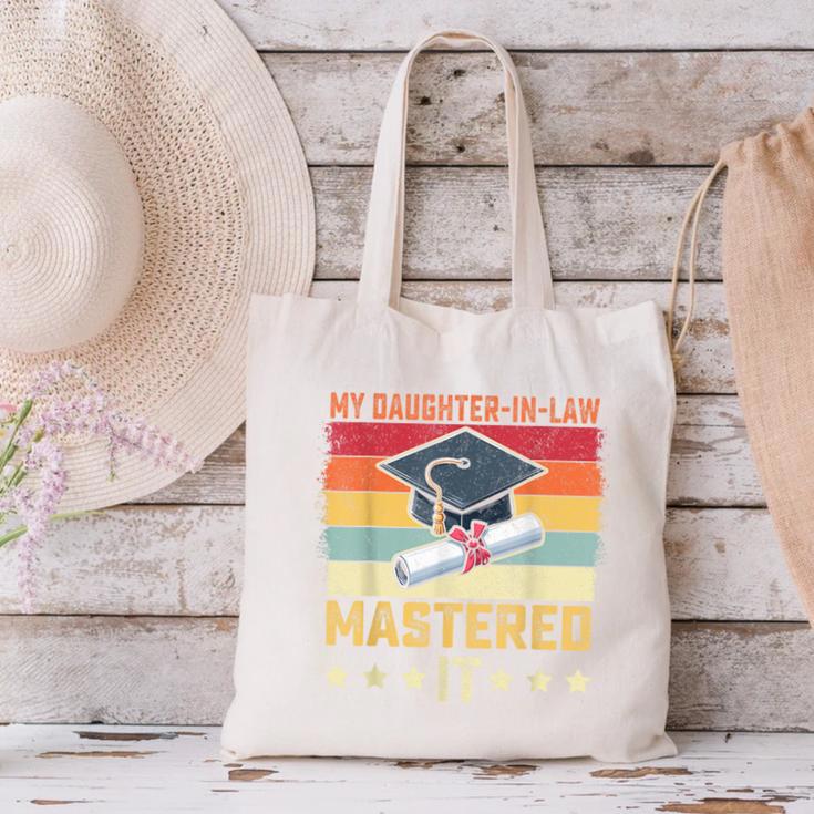 My Daughter In Law Mastered It Master's Graduation Vintage Canvas Tote Bag