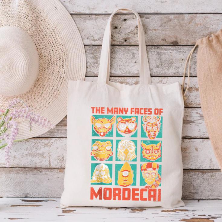 DCC Many Faces Of Mordecai Grid Gamer Series Book Canvas Tote Bag