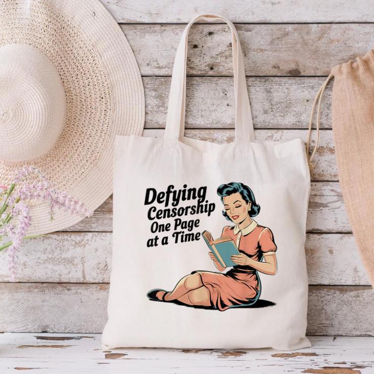 Defying Censorship One Page At a Time Read Banned Books Canvas Tote Bag