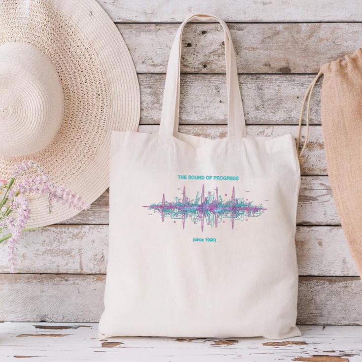 DIAL UP Modem Sound Of Progress 1996 Gen X Tech Nostalgia Canvas Tote Bag